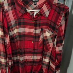Torrid Red and Black Plaid Shirt